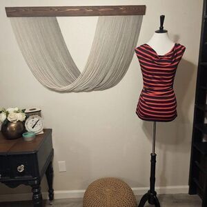 Ann Taylor Striped Cowl Neck Top Sz L